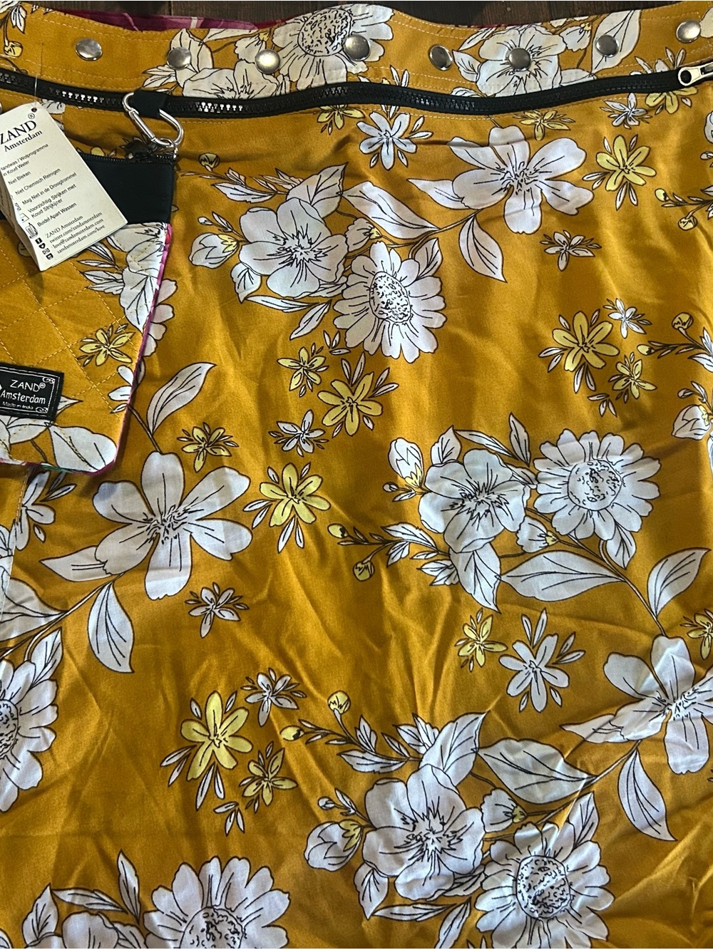 Zand Amsterdam Womens Adjustable Reversible Wrap Skirt  & Purse Size XL  Floral